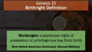 Genesis 25 - Birthright Definition