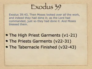 Exodus 39 Outline