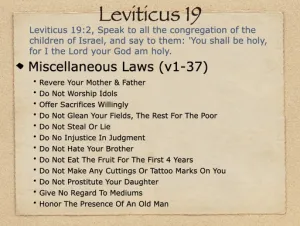Leviticus 19 Outline
