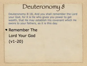 Deuteronomy 8 Outline