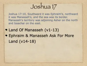 Joshua 17 Outline