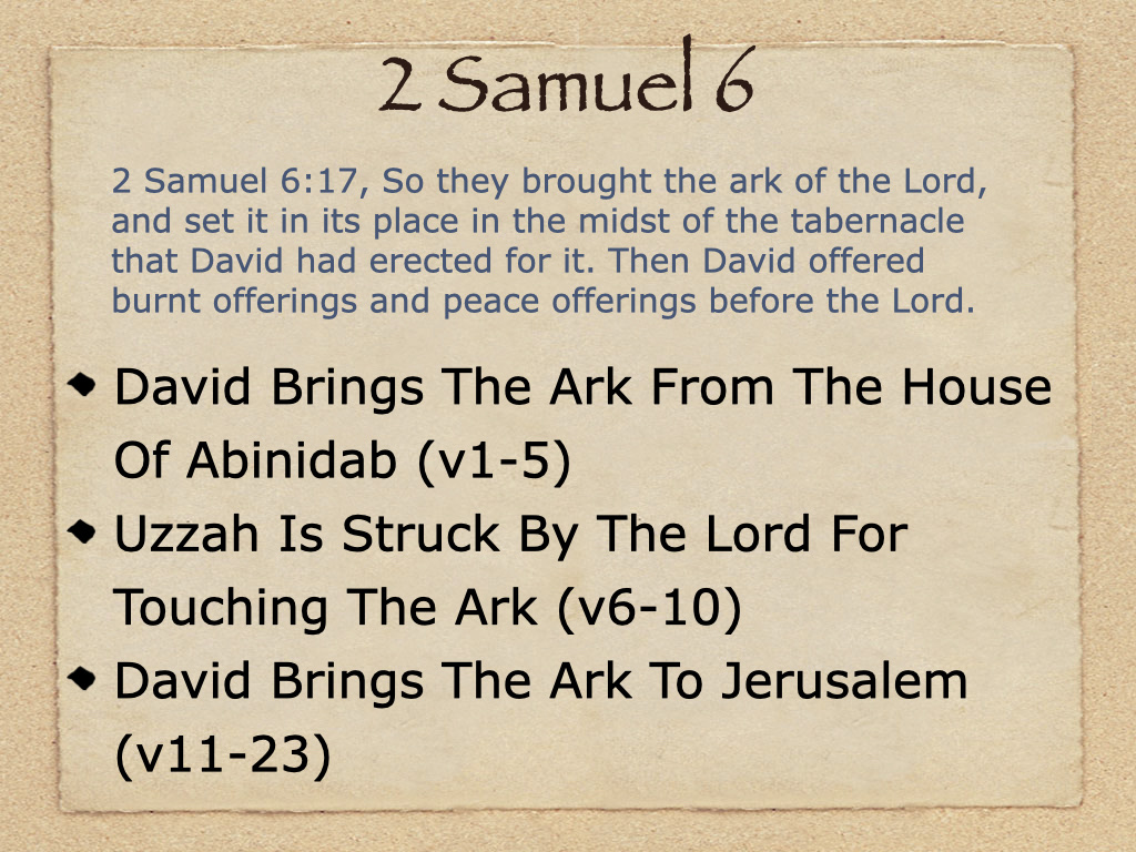 Study 2 Samuel 6 on FerventWord