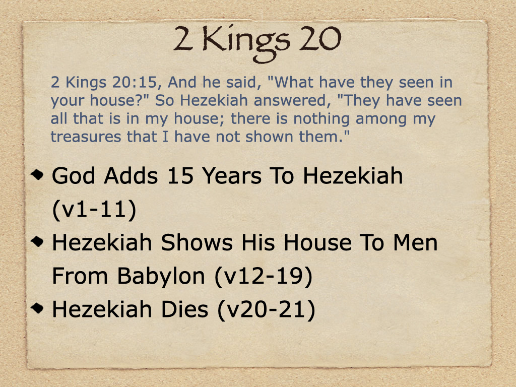Study 2 Kings 20 on FerventWord