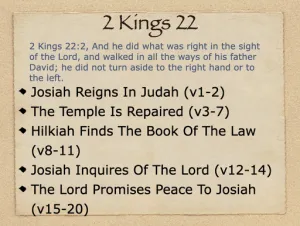 2 Kings 22 Outline