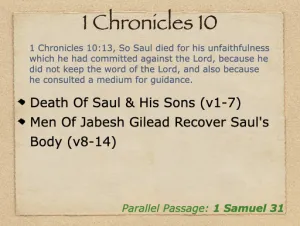 1 Chronicles 10 Outline