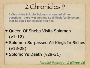 2 Chronicles 9 Outline