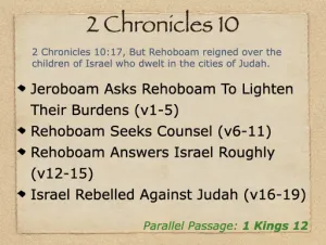 2 Chronicles 10 Outline