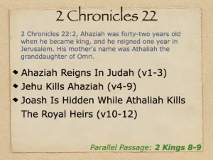 2 Chronicles 22 Outline