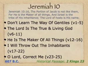Jeremiah 10 Outline
