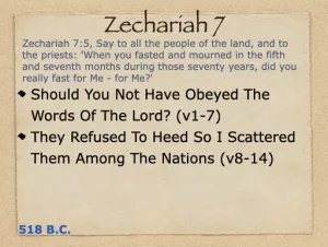 Zechariah 7 Outline