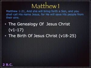 Click to enlarge image. Matthew 1 Outline