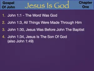 John 1 - Jesus Is God Occurences
