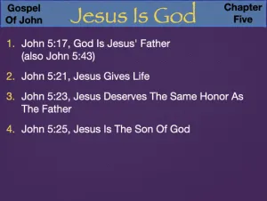 John 5 - Jesus Is God Occurences