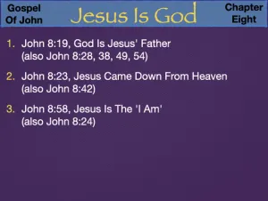 John 8 - Jesus Is God Occurences