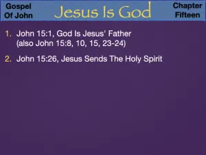 John 15 - Jesus Is God Occurences