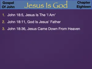 John 18 - Jesus Is God Occurences
