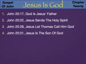 John 20 - Jesus Is God Occurences