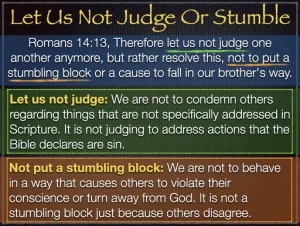Romans 14 - Let Us Not Judge Or Stumble