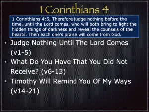 1 Corinthians 4 Outline
