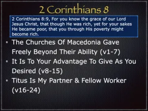 2 Corinthians 8 Outline