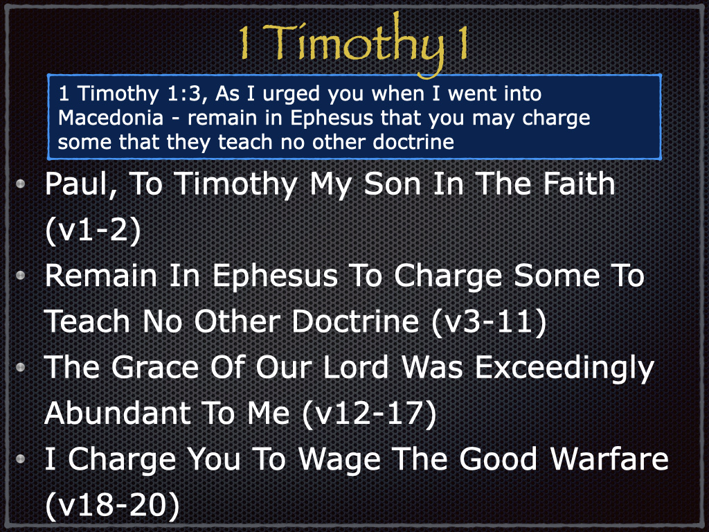 Timotthy Study 1 Timothy 1 on FerventWord