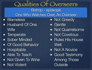 1 Timothy 3 - Qualities Of Overseers