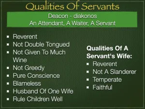 1 Timothy 3 - Qualities Of Servants